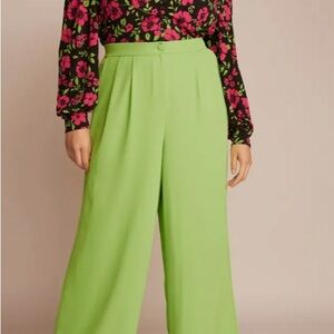11 Honore Lime Green Wide-Leg Pants